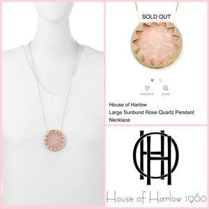 House of Harlow 1960 Jewelry - House of Harlow Rose Quartz Sunburst Necklace House of Harlow 1960 Jewelry - House of Harlow Rose Quartz Sunburst Necklace